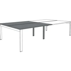 Bureau Bench IRIS - L160 cm - Plan suivant - Pieds aluminium - plateau imitation Chêne gris