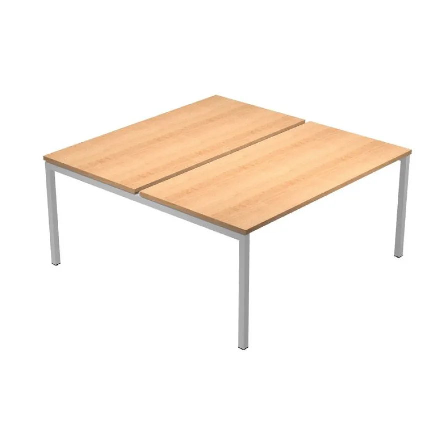 Bureau bench Trend - L180 - sans panneau de séparation - plateau imitation hêtre