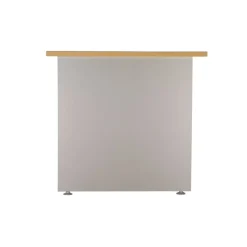 Bureau compact à droite DUAL - L180 cm - Pieds blanc - plateau imitation Chêne clair (Pieds de renfort ou caisson bout de bureau obligatoire à rajouter - non inclus)