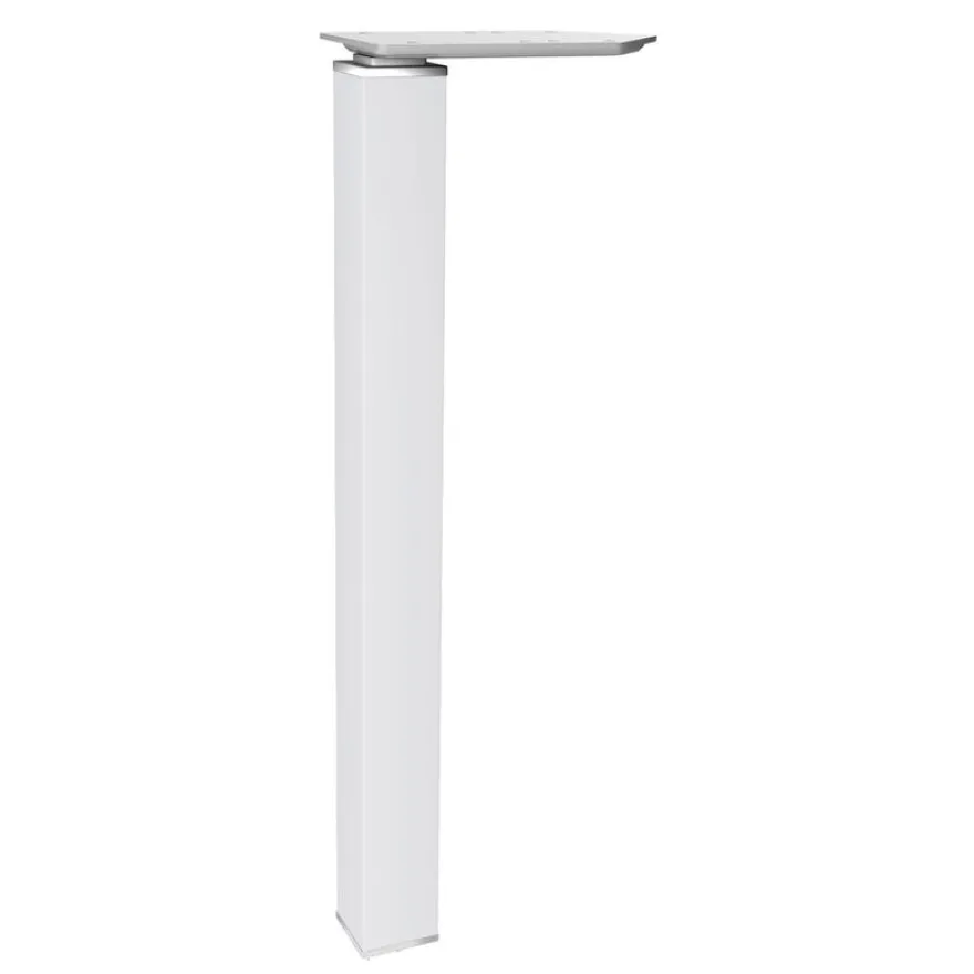 Bureau compact EXPRIM - L180 cm - Retour droite - Plateau imitation Chêne gris - Pieds blanc (Pieds de renfort obligatoire à rajouter - non inclus)