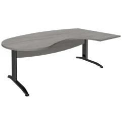 Bureau compact manager retour à droite IDRA - L200 cm - pieds anthracite - Chêne gris (pied de renfort obligatoire à rajouter - non inclus)