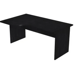 Bureau compact Trend - L160 cm - retour à gauche - pieds panneaux - plateau imitation frêne noir