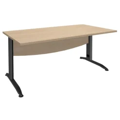 Bureau droit IDRA - L160 cm - Pieds anthracite - plateau imitation Chêne clair
