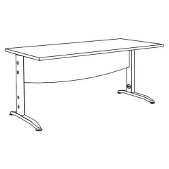 Bureau droit IDRA - L140 cm - Pieds alu - plateau imitation Chêne clair