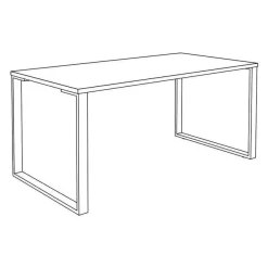 Bureau droit LOFTER - L180 cm - Plateau imitation chêne clair - pied Blanc