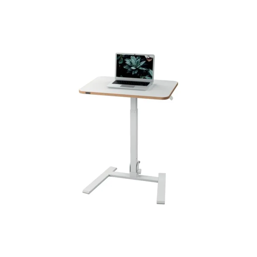 Bureau ERGO - Bureau assis-debout compact et pliable - réglable pneumatique - Blanc