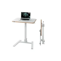 Bureau ERGO - Bureau assis-debout compact et pliable - réglable pneumatique - Blanc