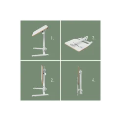 Bureau ERGO - Bureau assis-debout compact et pliable - réglable pneumatique - Blanc