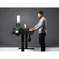 Bureau E-Star 140 - Bureau gaming assis/debout - réglage électrique - L140 cm - noir