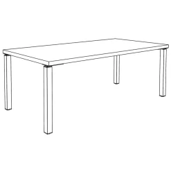 Bureau EXPRIM Manager - L200 x P100 x H72,5 cm - Plateau imitation chêne clair - Pieds blanc