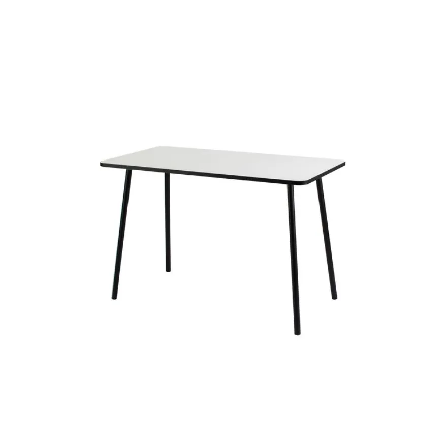 Bureau home office HOPM - 114 x 60 cm - pied noir et plateau blanc