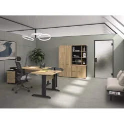 Bureau JAZZ+ - 160 cm - Pieds métal - chêne du bocage
