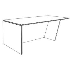 Bureau KHEOPS avec pied droit à gauche - L200 - plateau imitation chêne clair - structure carbone