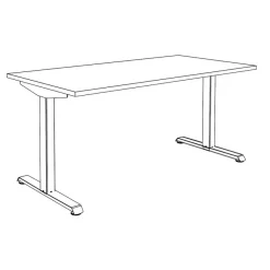 Bureau LEVEL - Bureau éléctrique - L160 - pied carbone - plateau imitation chêne clair