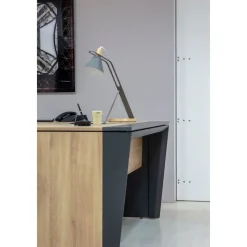 Bureau manager ARCADE - 165 cm - chêne/anthracite