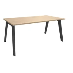 Bureau simple STEELY - L160 cm - pied carbone - plateau imitation Chêne clair