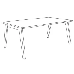 Bureau STEELY Manager - L180 cm - pied blanc - plateau imitation Chêne clair