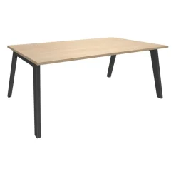 Bureau STEELY Manager - L180 cm - pied carbone - plateau imitation Chêne clair