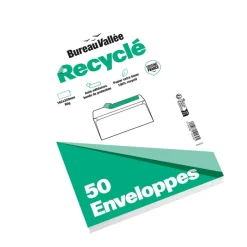 Bureau Vallée Recyclé - 50 Enveloppes - C5 162x229 - 80 g/m² - blanc - bande adhésive