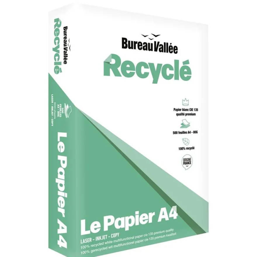 Bureau Vallée Recyclé - Papier blanc - A4 (210 x 297 mm) - 80 g/m² - Ramette de 500 feuilles