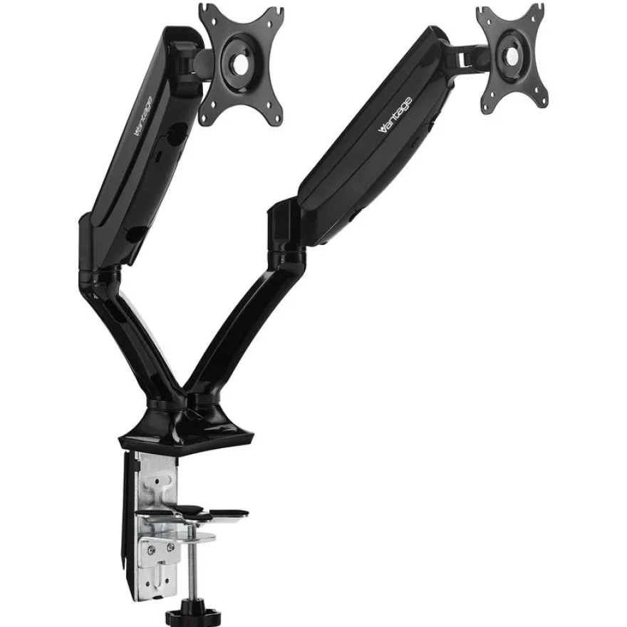 Burocean - Bras support pour 2 écrans jusqu'à 27 pouces - noir