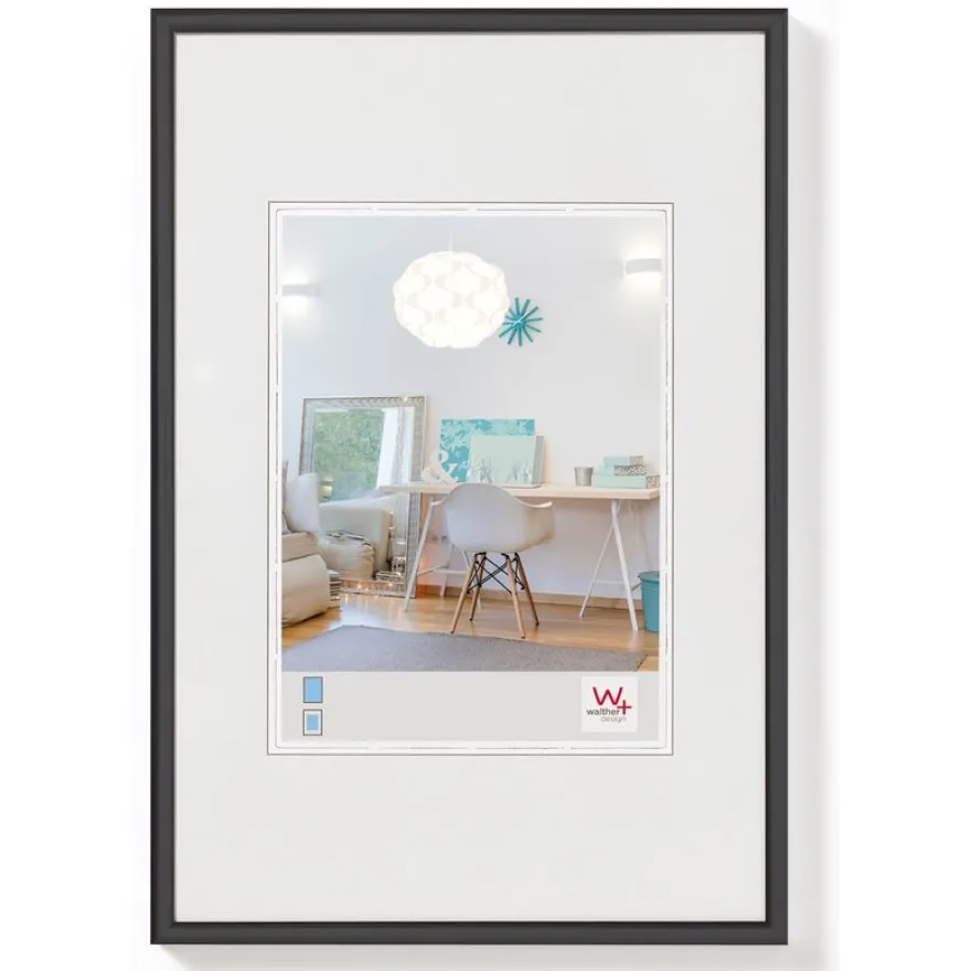 Cadre en plastique verre classique WALTHER "New Lifestyle" 21 x 29,70 cm coloris gold