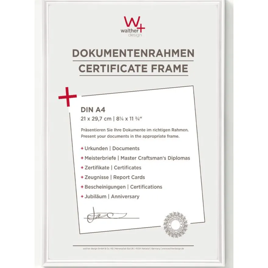 Cadre en plastique verre classique WALTHER "New Lifestyle" 20 x 30 cm coloris blanc