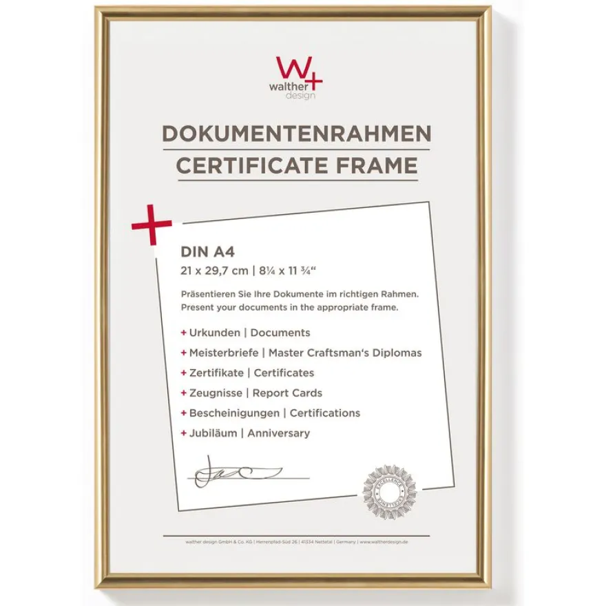 Cadre en plastique verre classique WALTHER "New Lifestyle" 21 x 29,70 cm coloris blanc