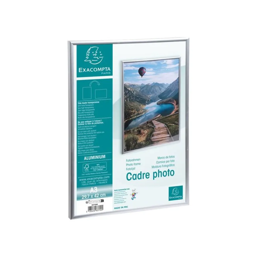 Cadre photo Exacompta - 29,7 x 42 cm (A3) - aluminium