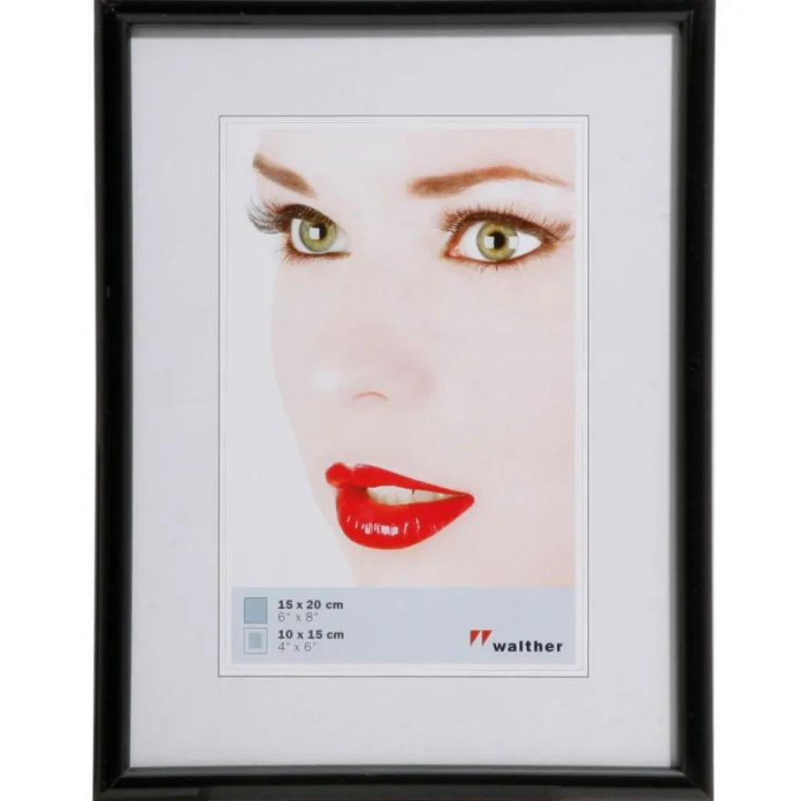 Cadre photo plastique WALTHER "Galeria" pour photo 7 x 10 cm coloris noir