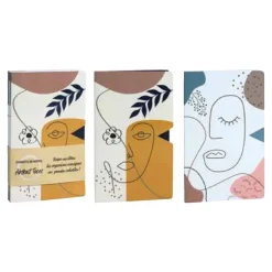 Cahier coutures SINGER SMILE "ABSTRACT FACES" 2 motifs assortis