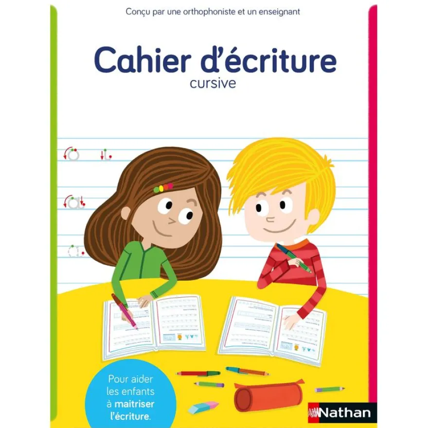 Cahier d'écriture cp adapté aux enfants dys ou en difficulté - écriture cursive - a partir de 6 ans / cp