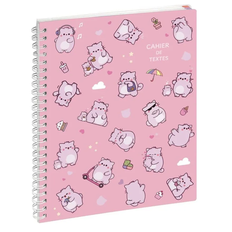 Cahier de textes à spirale Pembe - 17 x 22 cm - cute - Exacompta