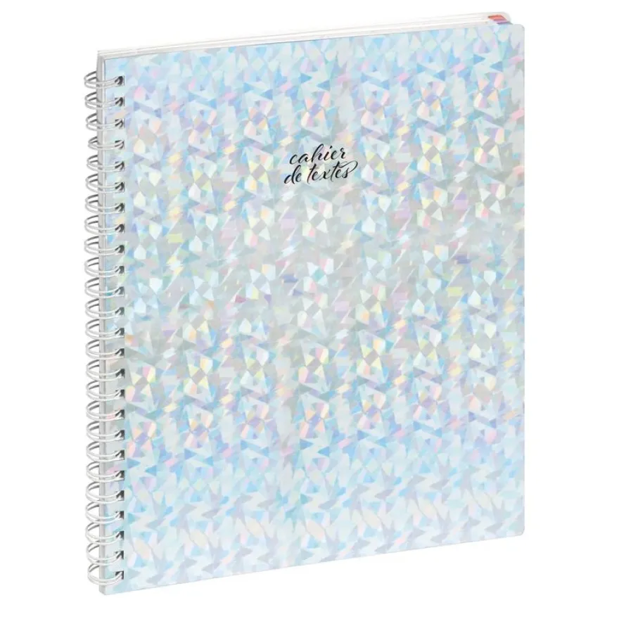 Cahier de textes à spirale Holographik - 17 x 22 cm - diamant - Exacompta