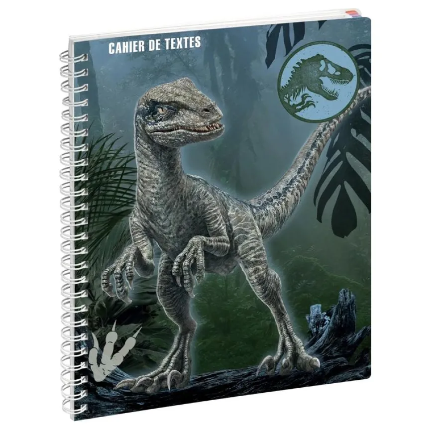Cahier de textes à spirale Jurassic World - 17 x 22 cm - disponible dans différents visuels - Exacompta