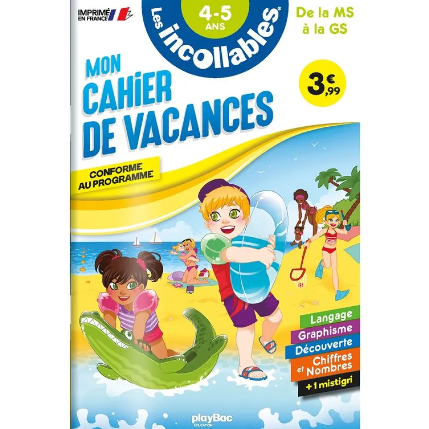 Cahier de vacances 2026 - Les incollables - Moyenne Section à Grande Section - 4/5 ans