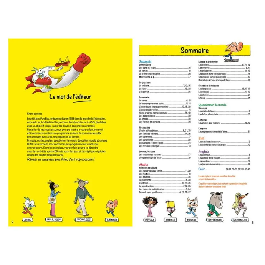 Cahier de vacances 2025 Ariol - Les Incollables - CE1/CE2 - livre d'exercices