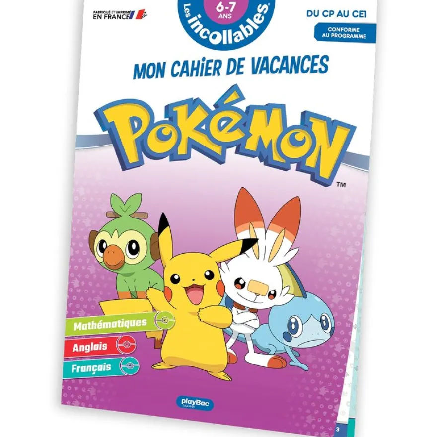 Cahier de vacances 2026 Pokémon - Les incollables - CP au CE1 - 6/7 ans