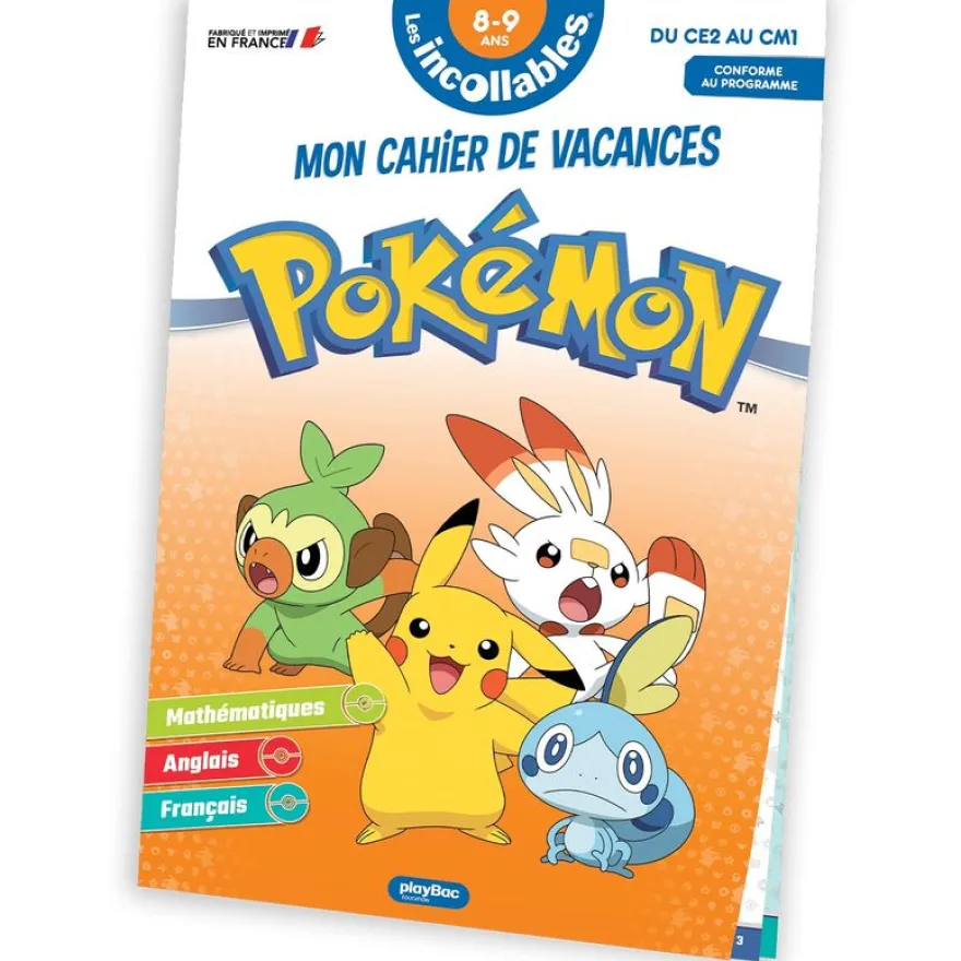 Cahier de vacances 2026 Pokémon - Les incollables - CE2 au CM1 - 8/9 ans