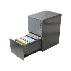 Caisson bout de bureau - 3 tiroirs - 69 x 41,6 x 74,6 cm - anthracite
