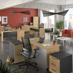 Caisson bout de bureau JAZZ+ - Profondeur 61 cm - 3 tiroirs - chêne du bocage