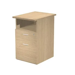 Caisson hauteur bureau Trend - L43xP60xH72 cm - 2 tiroirs dont 1 DS + 1 niche - imitation chêne