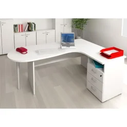 Caisson hauteur bureau Trend - L43xP60xH72 cm - 3 tiroirs + 1 niche - imitation noyer clair