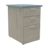 Caisson HT bureau - steely/stelly manager - Profondeur 60 cm - chene gris - top bleu argile