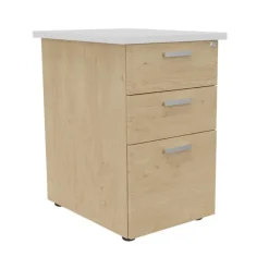 Caisson HT bureau - steely/stelly manager - Profondeur 60 cm - chene - top blanc perle