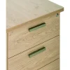 Caisson HT bureau - steely/stelly manager - Profondeur 60 cm - erable - top jaune curry