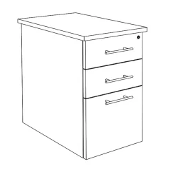 Caisson HT bureau - steely/stelly manager - Profondeur 60 cm - erable - top jaune curry