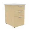 Caisson HT bureau - steely/stelly manager - Profondeur 60 cm - hetre - top blanc perle