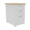 Caisson HT bureau - steely/stelly manager - Profondeur 60 cm - blanc perle - top chene