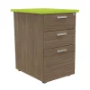 Caisson HT bureau - steely/stelly manager - Profondeur 60 cm - noyer - top vert